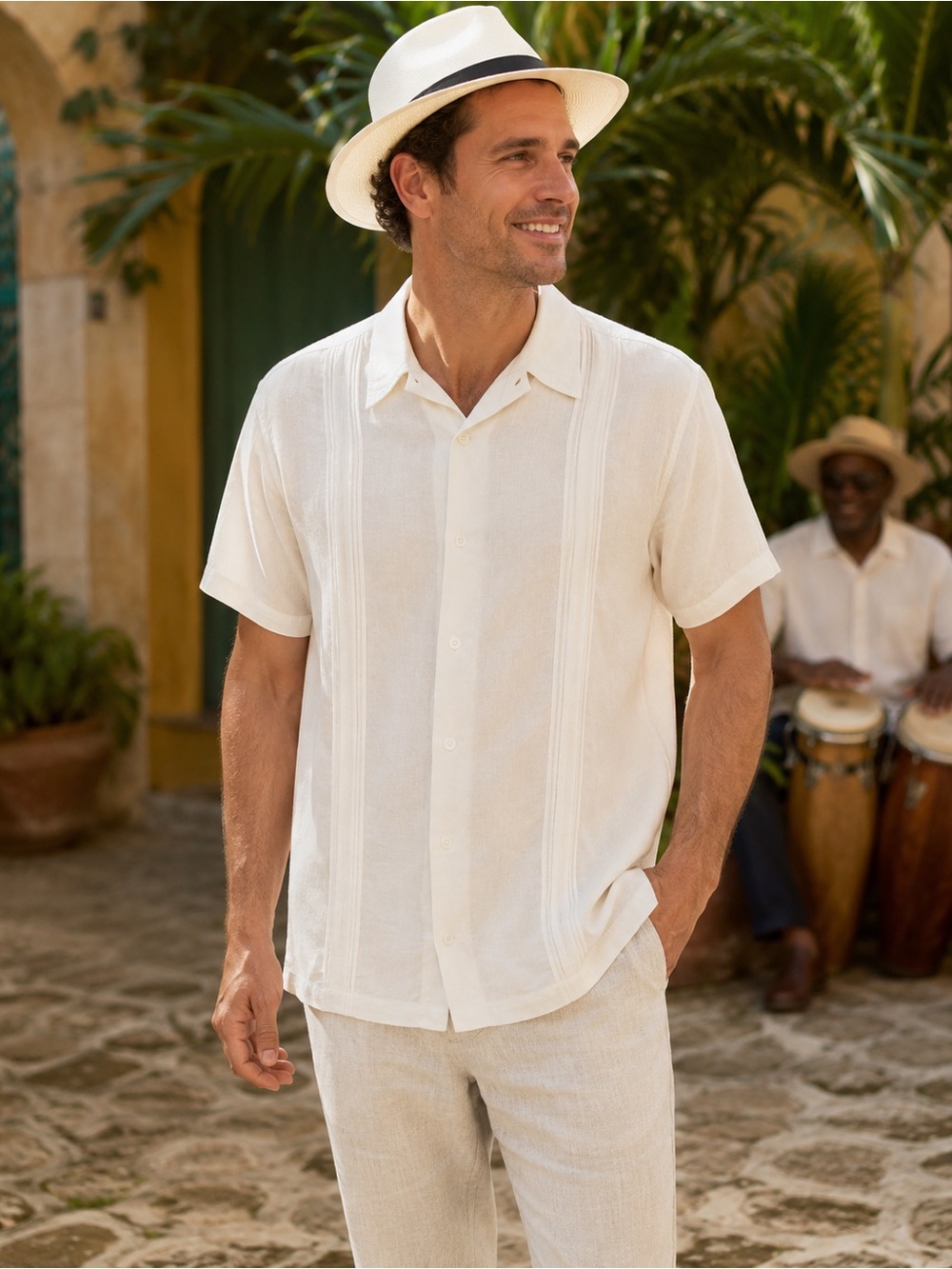 Cubavera White Guayabera Camp Shirt Men’s XL